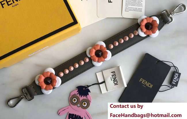 Fendi Mini Short Shoulder Strap You Flowers And Studs Coffee 2018 Fendi Mini Short Shoulder Strap You Flowers And Studs Coffee 2018