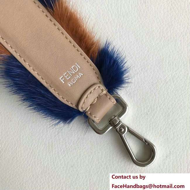 Fendi Mini Short Shoulder Strap You Mink Fur Blue/Brown 2018 - Click Image to Close