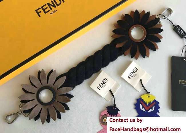 Fendi Mini Short Shoulder Strap You Multicolor Daisy Flowers Black 2018 - Click Image to Close