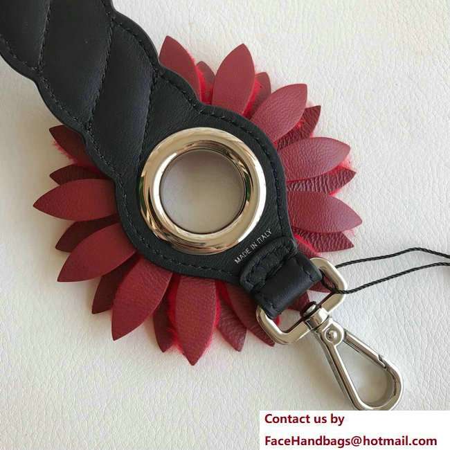 Fendi Mini Short Shoulder Strap You Red Daisy Flowers Black 2018 - Click Image to Close