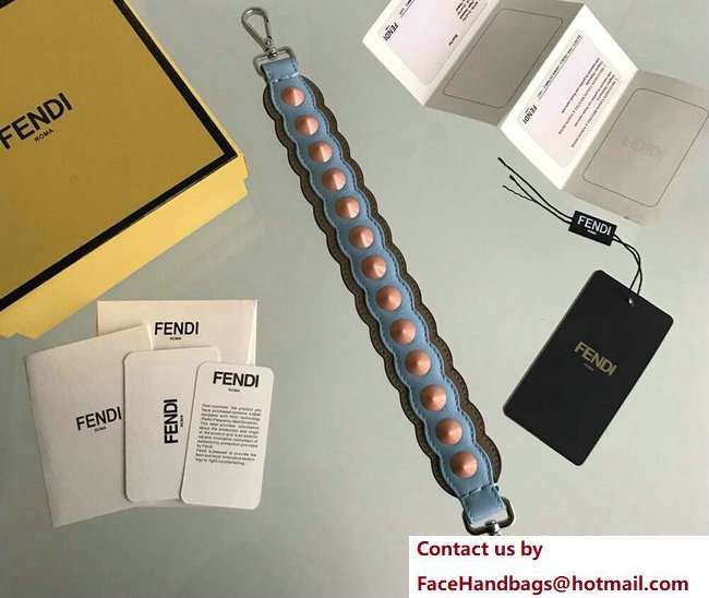 Fendi Mini Short Shoulder Strap You Studs Light Blue 2018 Fendi Mini Short Shoulder Strap You Studs Light Blue 2018