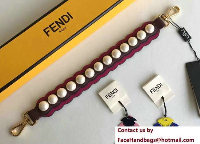 Fendi Mini Short Shoulder Strap You White Macro Pearls Burgundy/Fuchsia 2018 Fendi Mini Short Shoulder Strap You White Macro Pearls Burgundy/Fuchsia 2018