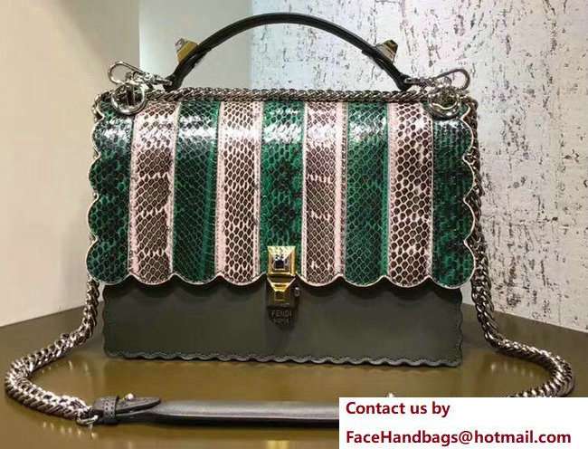 Fendi Python Medium Kan I Bag Scalloped Edges Etoupe 2018 Fendi Python Medium Kan I Bag Scalloped Edges Etoupe 2018