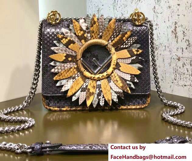 Fendi Python Mini Kan I F Logo Bag Gerbera Flower Blue 2018 Fendi Python Mini Kan I F Logo Bag Gerbera Flower Blue 2018