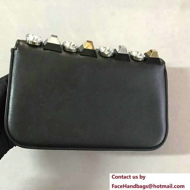 Fendi Rotating Hardware 3Baguette Mini Bag Studs and Crystals Black 2018