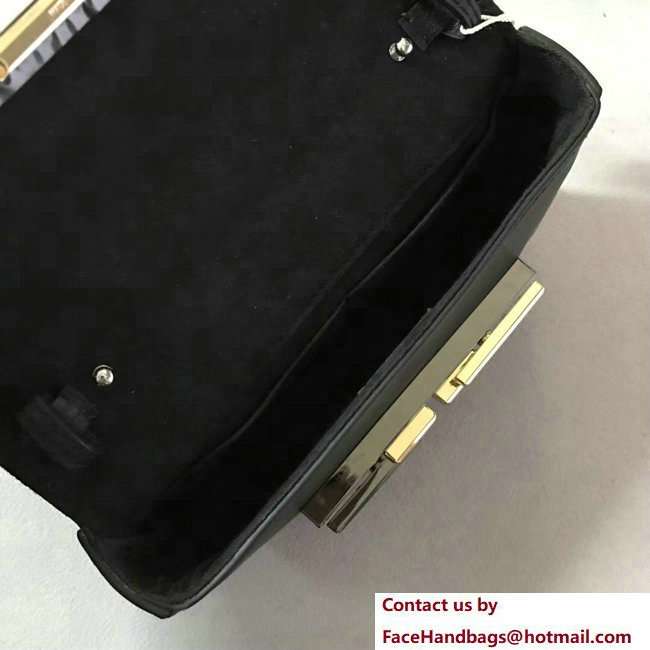 Fendi Rotating Hardware 3Baguette Mini Bag Studs and Flower Black 2018 - Click Image to Close