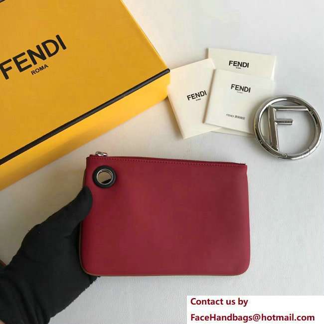 Fendi Triplette Leather Pouch Clutch Bag Round Crystals And Multicolour Elaphe Grommets Blue/Red/Python 2018