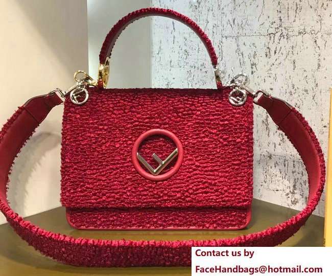 Fendi Velvet Medium Kan I F Logo Bag Red 2018