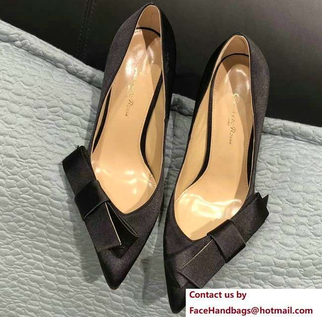 Gianvito Rossi Heel 10.5cm Kyoto Pumps Satin Black 2018 Gianvito Rossi Heel 10.5cm Kyoto Pumps Satin Black 2018