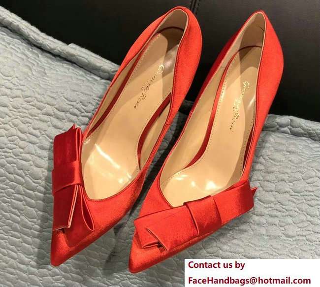 Gianvito Rossi Heel 10.5cm Kyoto Pumps Satin Red 2018 Gianvito Rossi Heel 10.5cm Kyoto Pumps Satin Red 2018