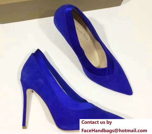 Gianvito Rossi Heel 10.5cm Suede Pumps Blue 2018 Gianvito Rossi Heel 10.5cm Suede Pumps Blue 2018