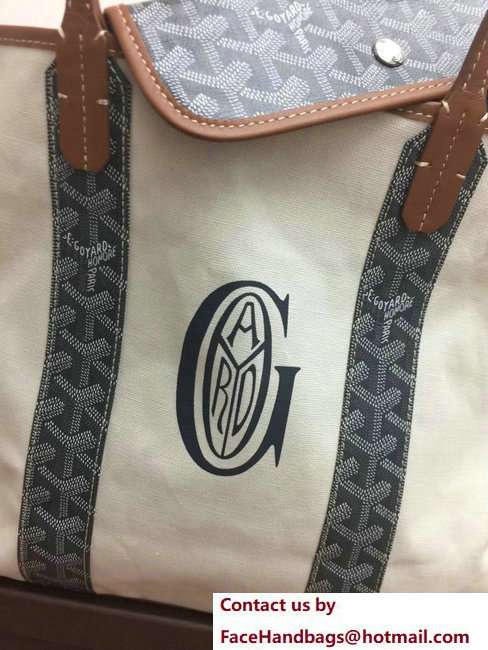 Goyard Logo Print Saint Louis Pertuis Reversible Tote Beach PM/GM Bag Gray - Click Image to Close