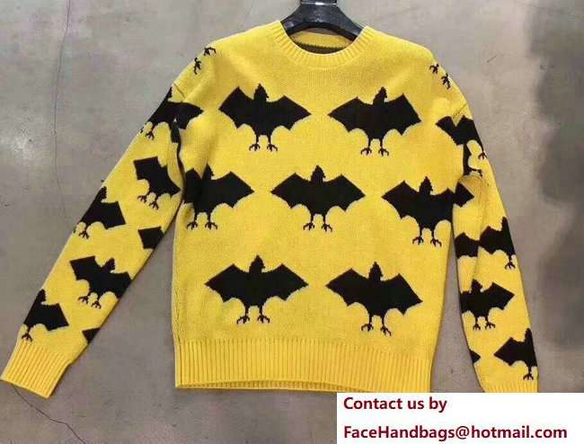 Gucci Bat Jacquard Crewneck Sweater 493648 2018