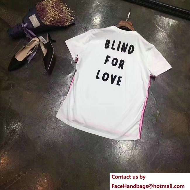 Gucci Blind For Love T-shirt Pink/White 2018 - Click Image to Close