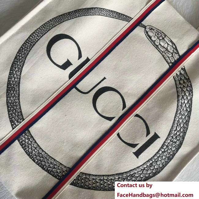 Gucci Cotton Canvas Ouroboros Print Tote Bag 484690 2018 - Click Image to Close