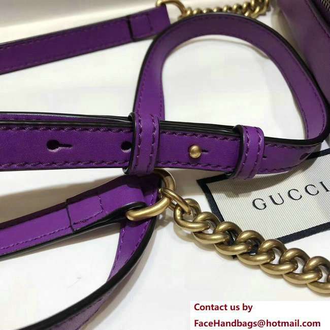 Gucci GG Marmont Matelasse Chevron Shoulder Small Bag 447632 Purple 2018 - Click Image to Close