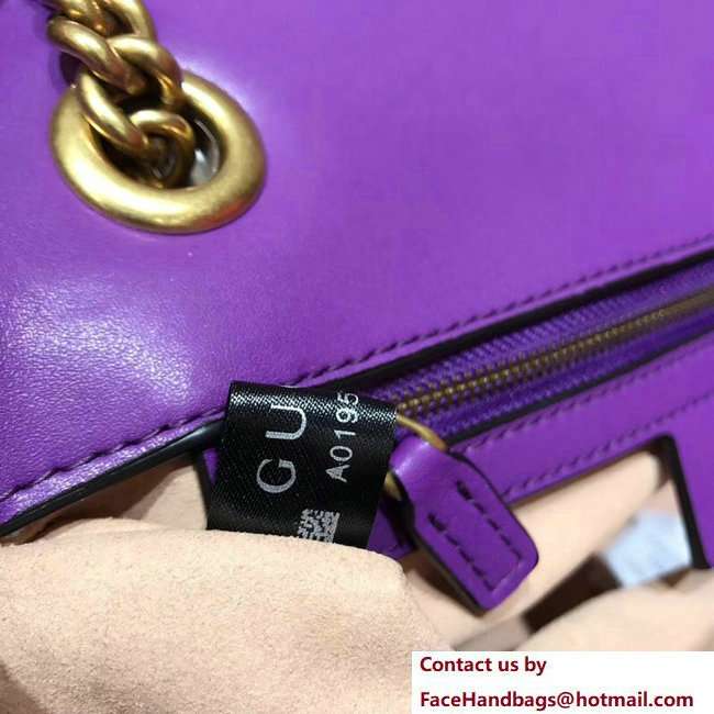 Gucci GG Marmont Matelasse Chevron Small Chain Shoulder Bag 443497 Purple 2018