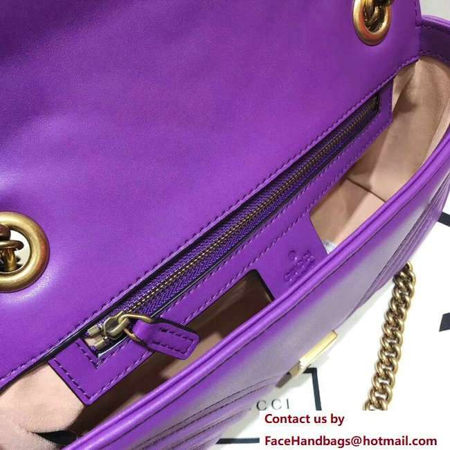 Gucci GG Marmont Matelasse Chevron Small Chain Shoulder Bag 443497 Purple 2018