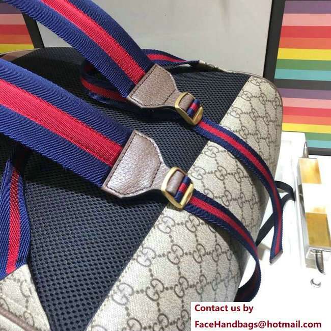 Gucci GG Supreme Boston Terriers Bosco Medium Backpack Bag 505372 Green Patch 2018 - Click Image to Close
