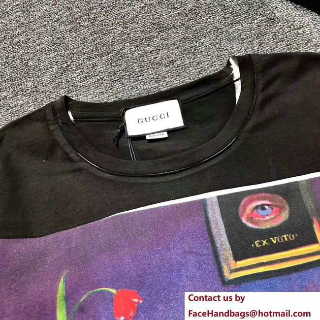 Gucci Ignasi Monreal Digital Painting Print T-shirt 492347 Black 2018 - Click Image to Close