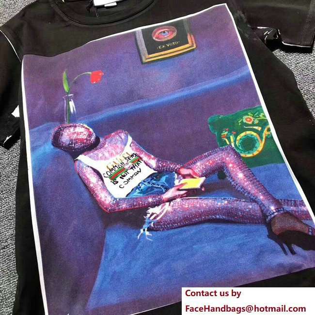 Gucci Ignasi Monreal Digital Painting Print T-shirt 492347 Black 2018