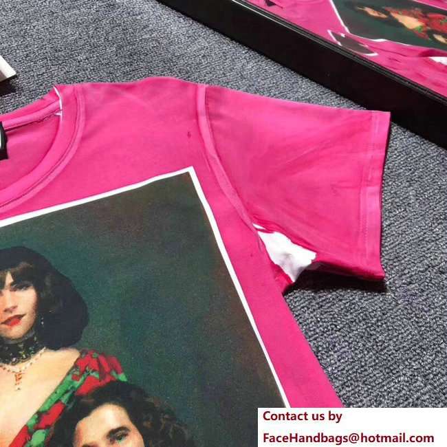 Gucci Ignasi Monreal Digital Painting Print T-shirt 492347 Pink 2018