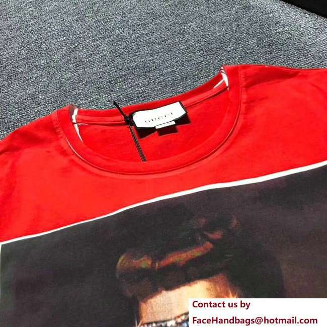 Gucci Ignasi Monreal Digital Painting Print T-shirt 492347 Red 2018