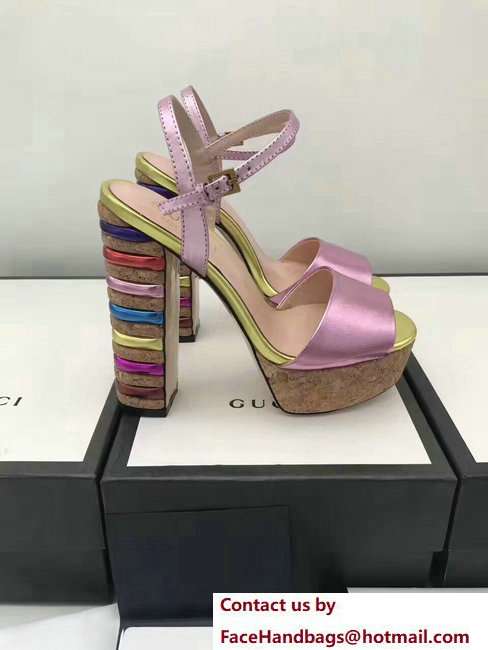 Gucci Multicolour Heel Sandals Pink 2018