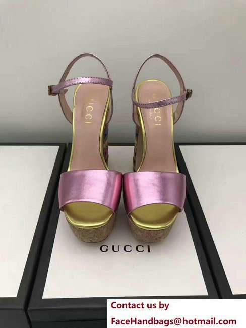Gucci Multicolour Heel Sandals Pink 2018 - Click Image to Close