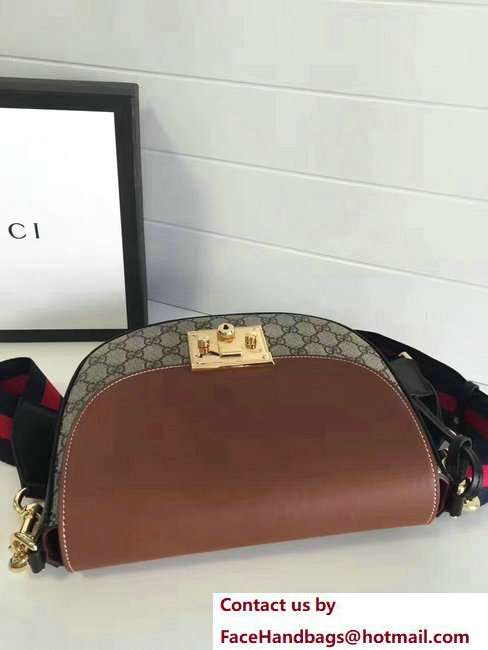Gucci Padlock GG Supreme Shoulder Medium Bag 453189 Brown 2016 - Click Image to Close