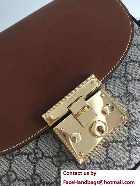 Gucci Padlock GG Supreme Shoulder Medium Bag 453189 Brown 2016 - Click Image to Close