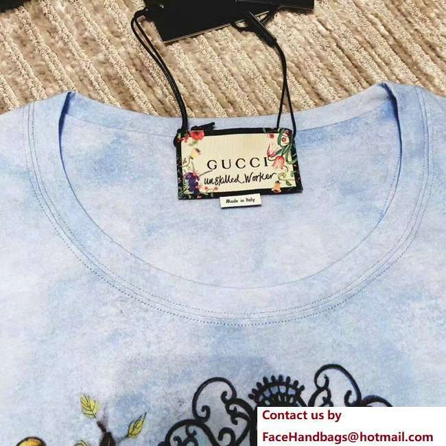 Gucci Unskilled Worker T-shirt 492346 The Stein Sisters Light Blue 2018 - Click Image to Close
