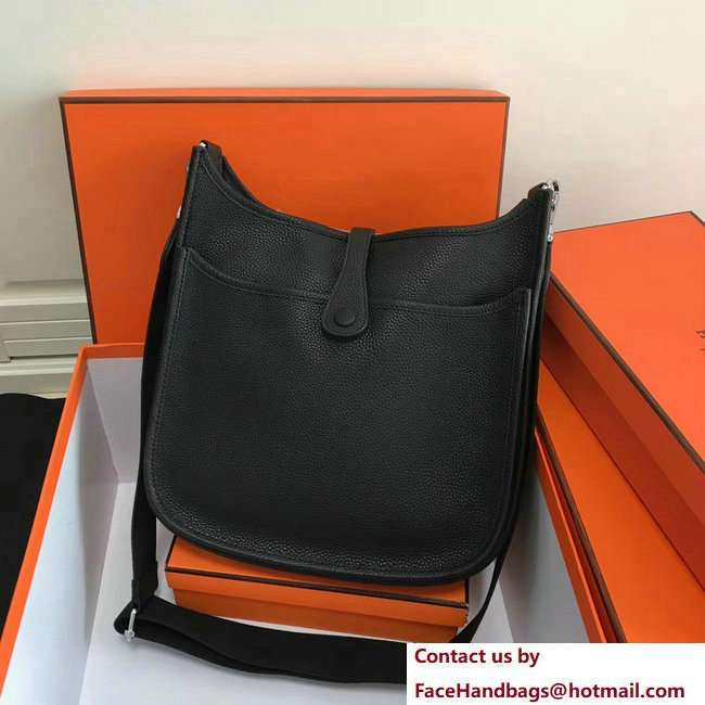 Hermes Togo Leather Evelyne III PM Bag Black
