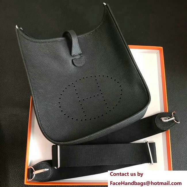 Hermes Togo Leather Evelyne III PM Bag Black