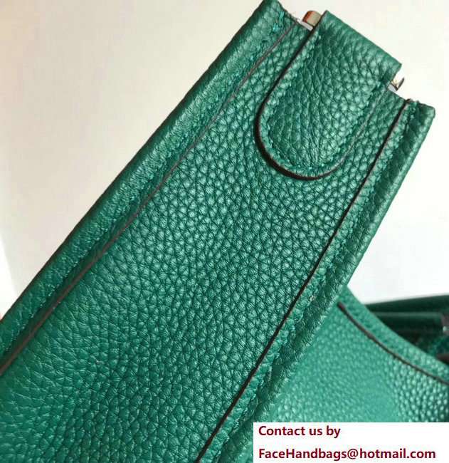 Hermes Togo Leather Evelyne III PM Bag Emerald Green