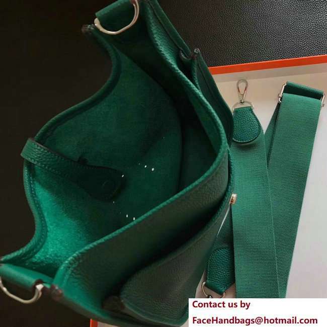 Hermes Togo Leather Evelyne III PM Bag Emerald Green