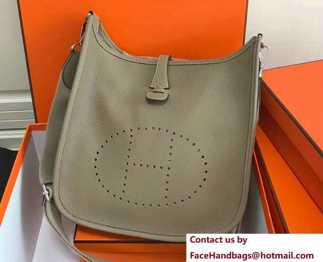 Hermes Togo Leather Evelyne III PM Bag Gray - Click Image to Close