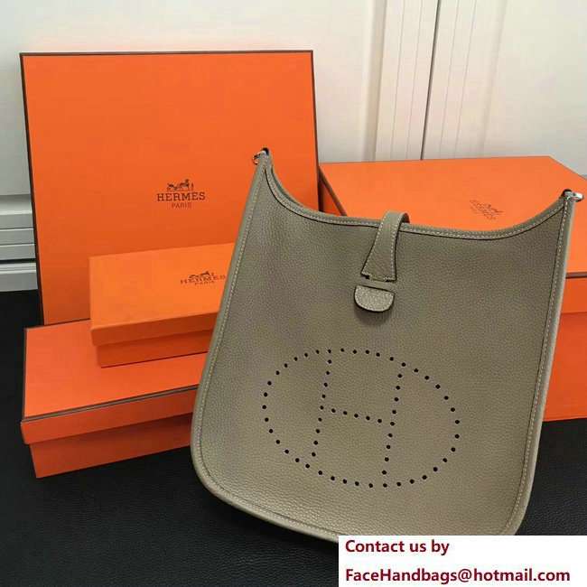 Hermes Togo Leather Evelyne III PM Bag Gray - Click Image to Close