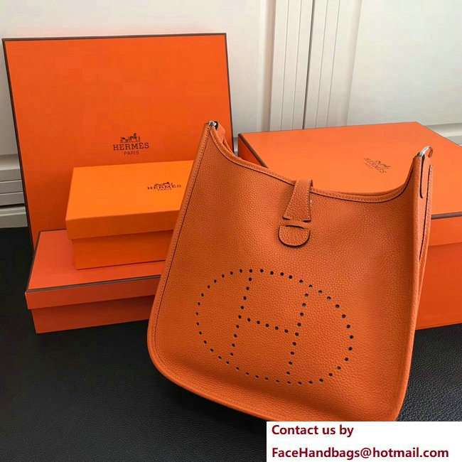Hermes Togo Leather Evelyne III PM Bag Orange - Click Image to Close