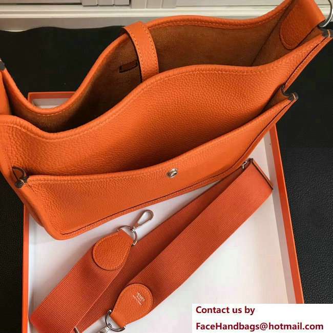 Hermes Togo Leather Evelyne III PM Bag Orange - Click Image to Close