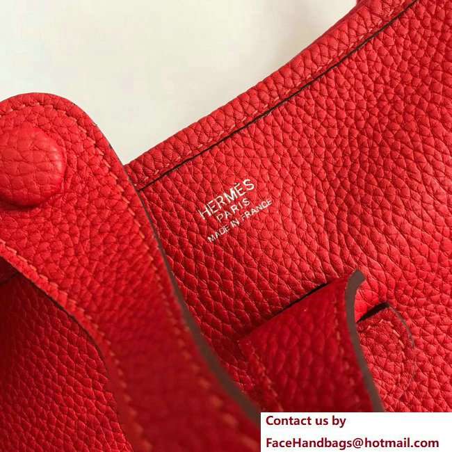 Hermes Togo Leather Evelyne III PM Bag Red