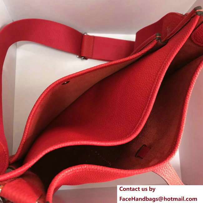 Hermes Togo Leather Evelyne III PM Bag Red