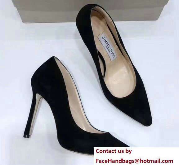 Jimmy Choo Heel 9.5cm Romy Suede Pointy Toe Pumps Black 2018 Jimmy Choo Heel 9.5cm Romy Suede Pointy Toe Pumps Black 2018