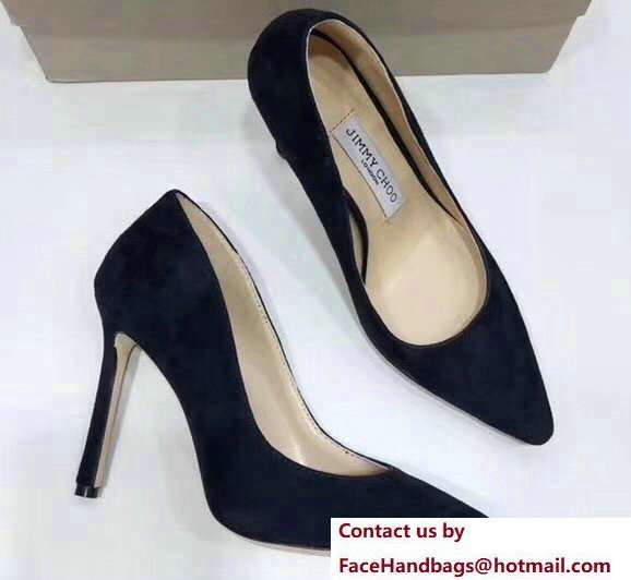 Jimmy Choo Heel 9.5cm Romy Suede Pointy Toe Pumps Dark Blue 2018 Jimmy Choo Heel 9.5cm Romy Suede Pointy Toe Pumps Dark Blue 2018