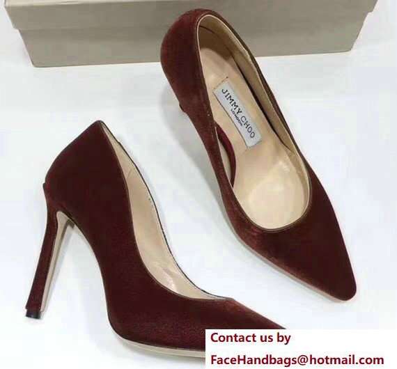 Jimmy Choo Heel 9.5cm Romy Velvet Pointy Toe Pumps Caramel 2018 Jimmy Choo Heel 9.5cm Romy Velvet Pointy Toe Pumps Caramel 2018