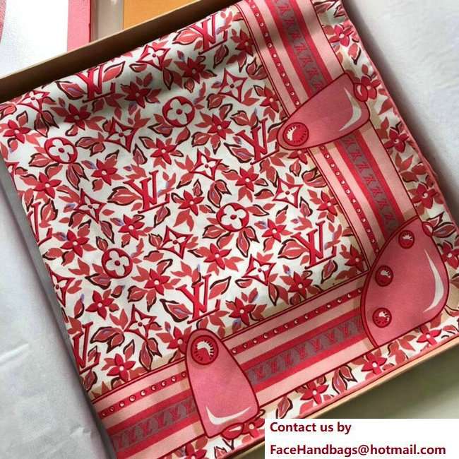 Louis Vuitton Flower Square Scarf Pink 2018