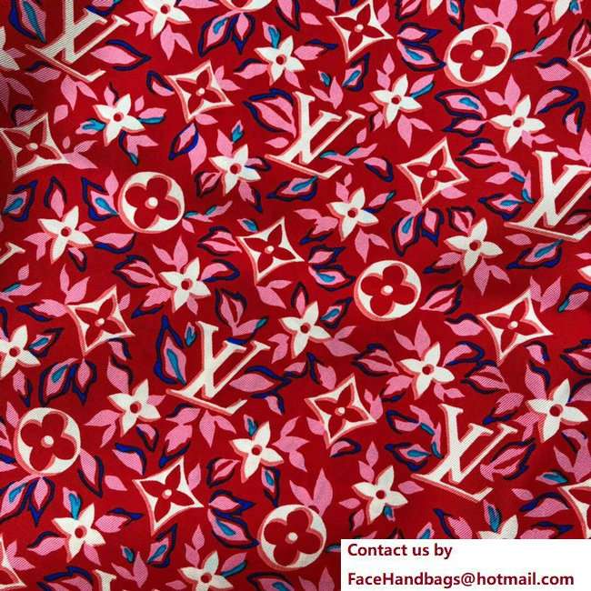 Louis Vuitton Flower Square Scarf Red 2018