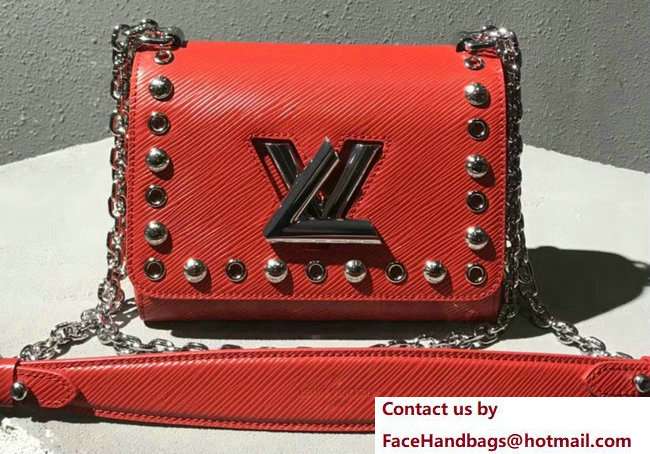Louis Vuitton Studs And Eyelets Epi Leather Twist PM Bag Coquelicot 2018