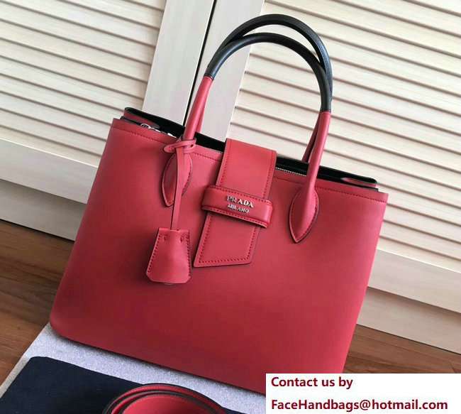 Prada Top Handle Tote Shoulder Bag 1BG148 Red Resort 2018