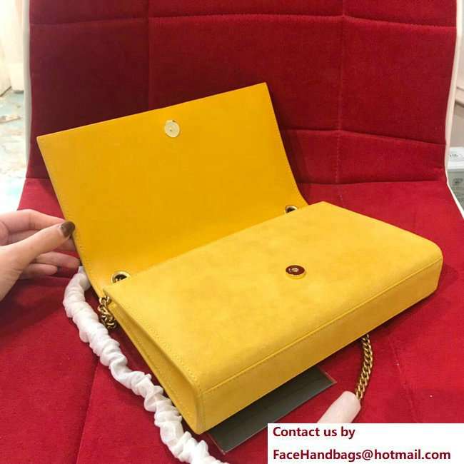 Saint Laurent Kate Chain And Tassel Bag In Suede 501518 Yellow 2018 - Click Image to Close